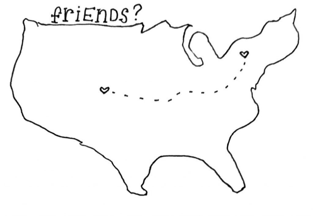 A map with text 'Friends?'